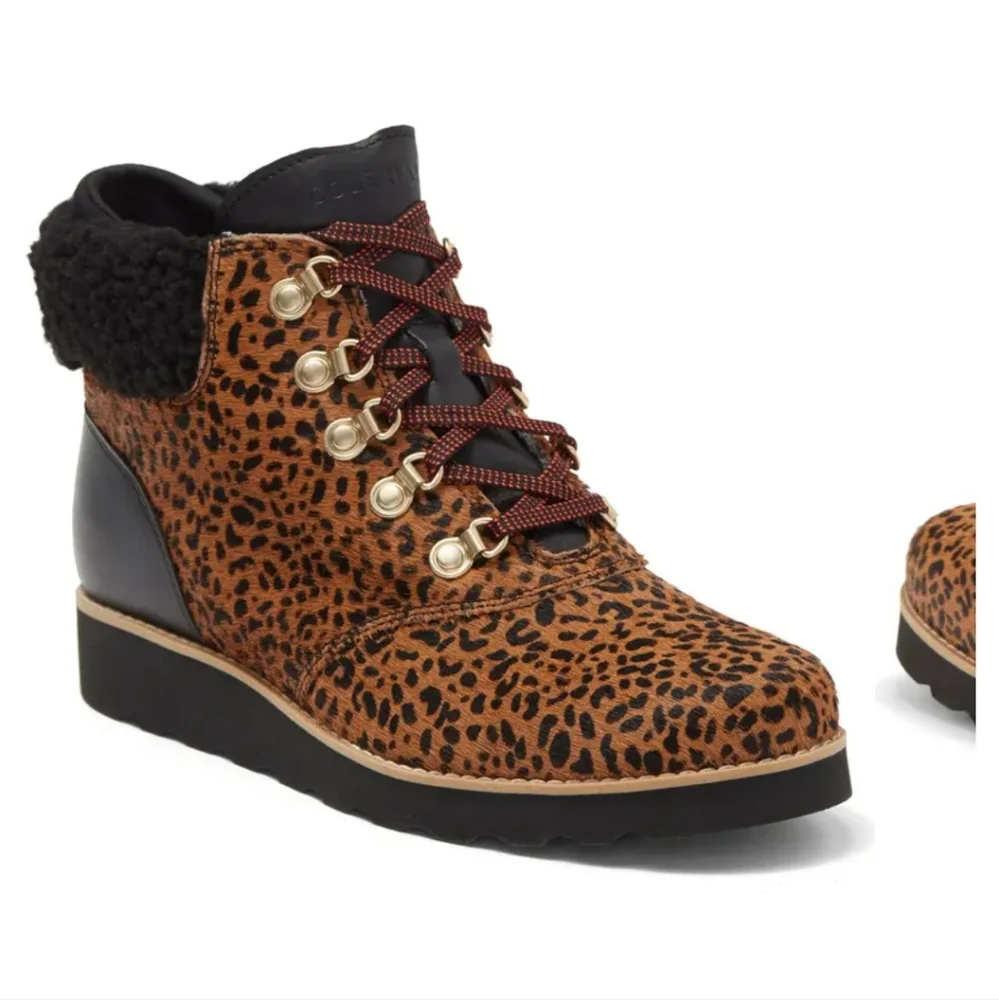 Cole Haan Nantucket Rugged Real Fur Natural Sheep Shearling Women's Booties - Picture 1 of 13